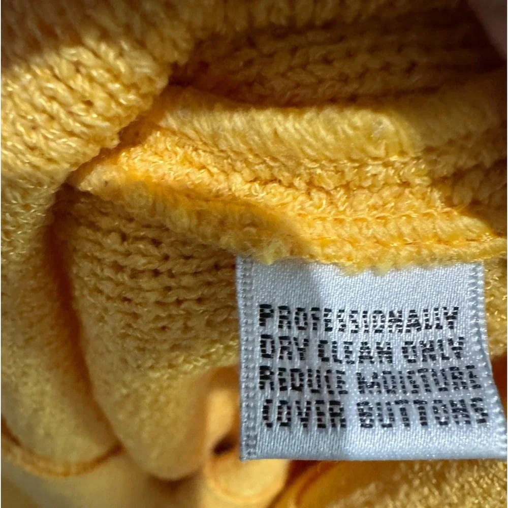 Vintage St John Collection Santana Knit Blazer Jacket yellow 12 Gold Button